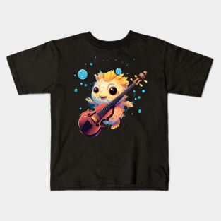 Puffer Fish Playing Violin Kids T-Shirt